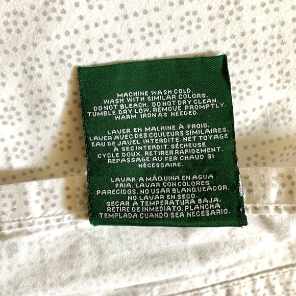 Lauren Ralph Lauren Farmhouse Queen Flat Sheet Neutral Shade Tiny Dot Flowers - Picture 11 of 13